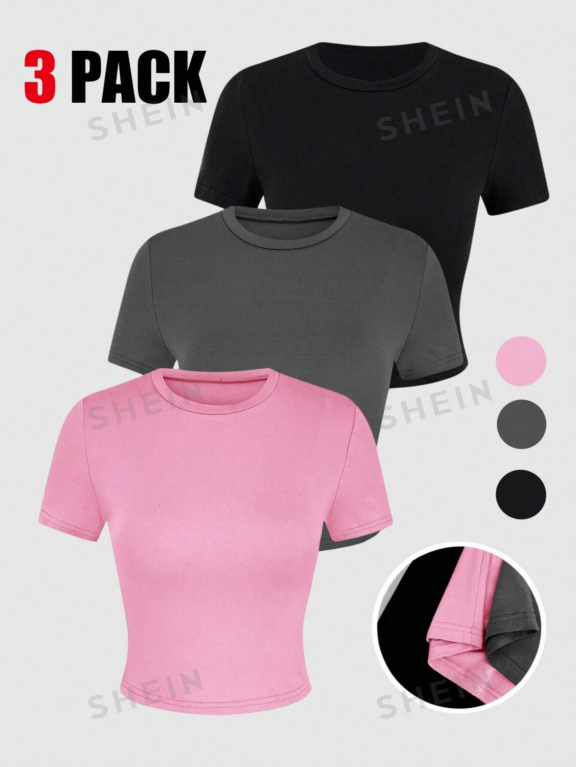 

Футболка Shein Ezwear женская, 3 штуки