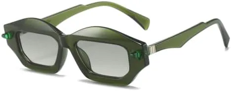 

Солнцезащитные очки 2026 года, розовые, угловатые, в тонкой оправе, для мужчин и женщин, винтажные, неправильной формы, ретро, ​​модные, двухцветные MTZJH, C3