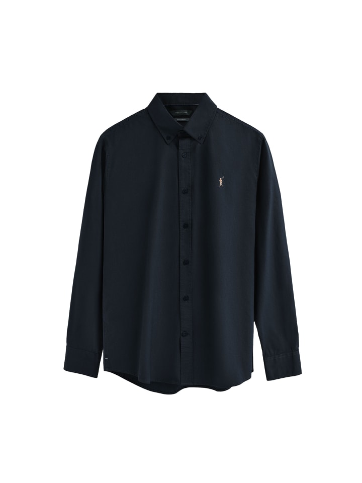 

Рубашка с длинными рукавами темно-синего цвета Polo Club