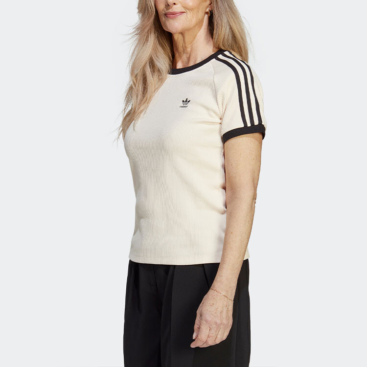 Футболка Adidas Originals 3-Stripes Slim, белый — фото 2