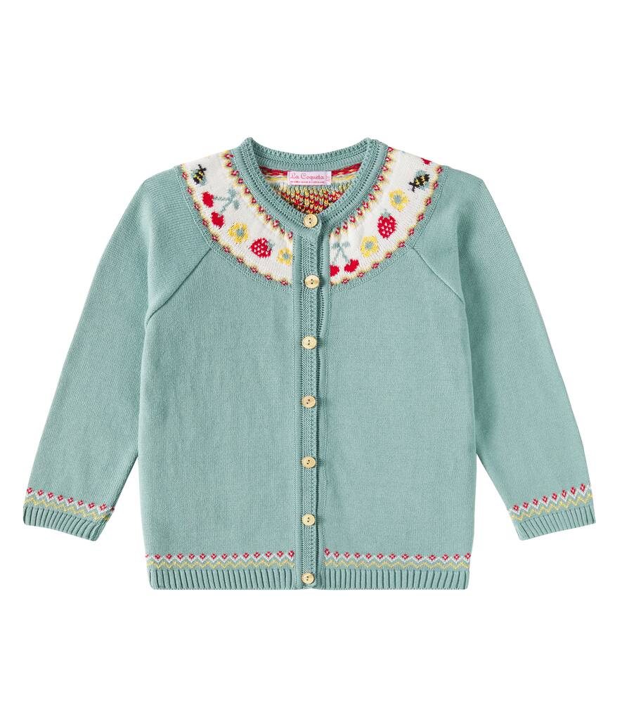 

Вышитый хлопковый кардиган verano La Coqueta, Sage Green