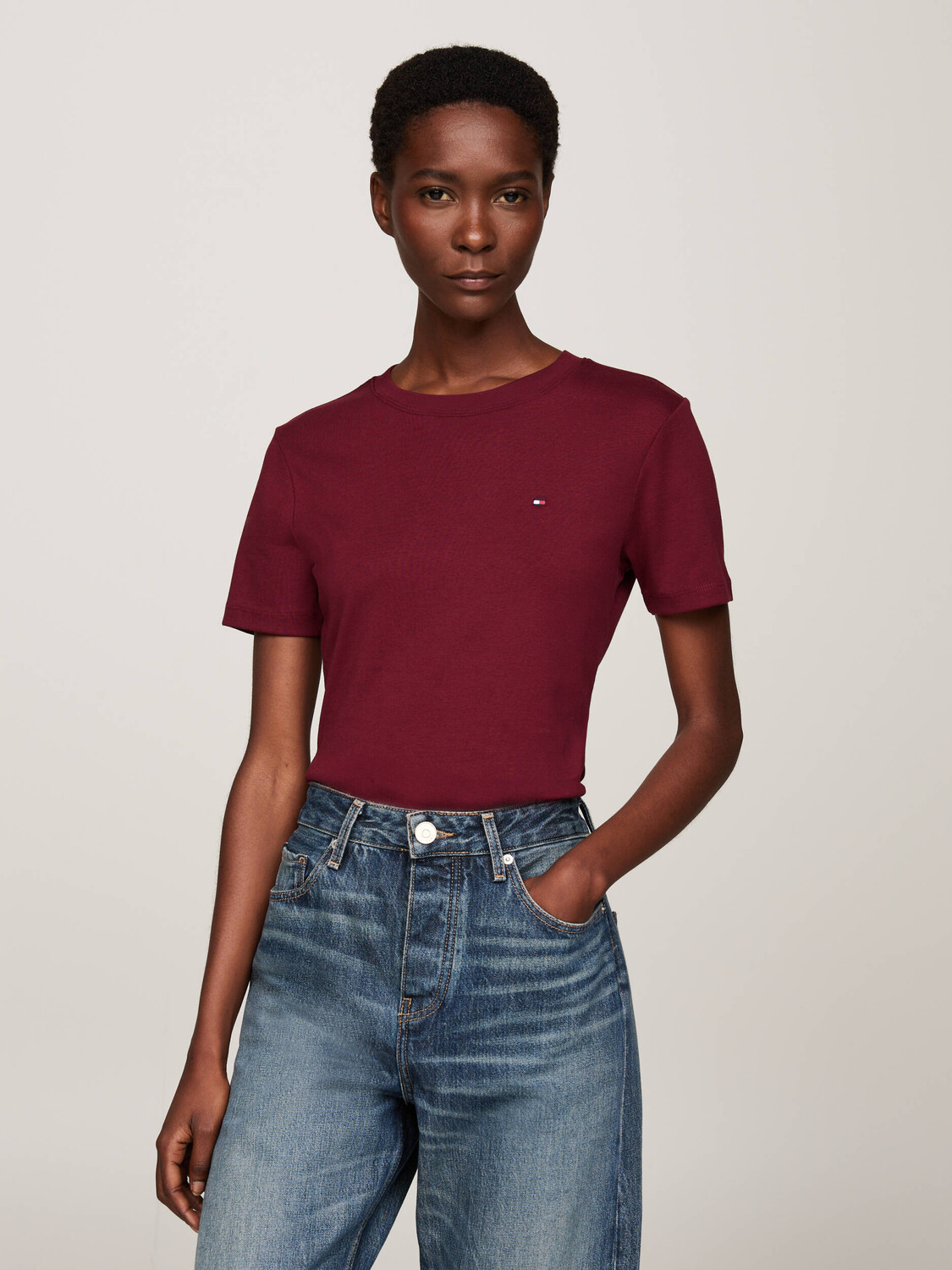 

Футболка Tommy Hilfiger Slim Fit, бордо