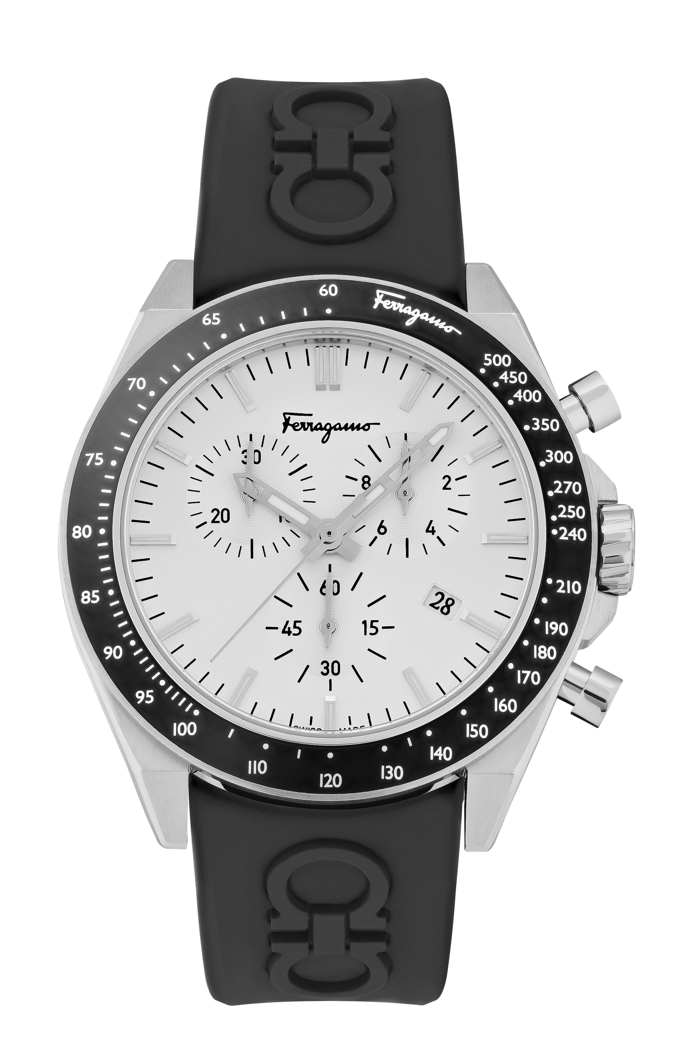 

Часы Ferragamo Urban Chrono из силикона Salvatore Ferragamo, цвет black/stainless steel/silver