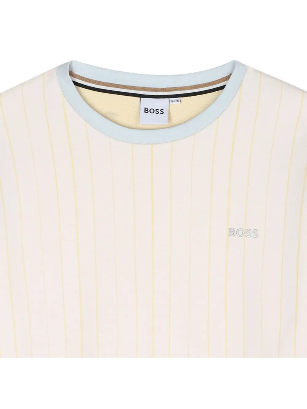 Футболка в полоску BOSS Kidswear, нейтральный — фото 3
