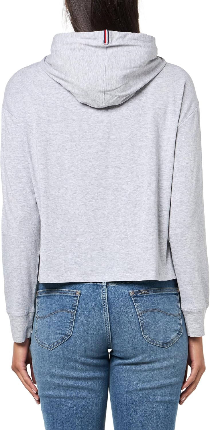 Худи Tommy Hilfiger Lightweight Logo, светло-серый меланжевый — фото 2