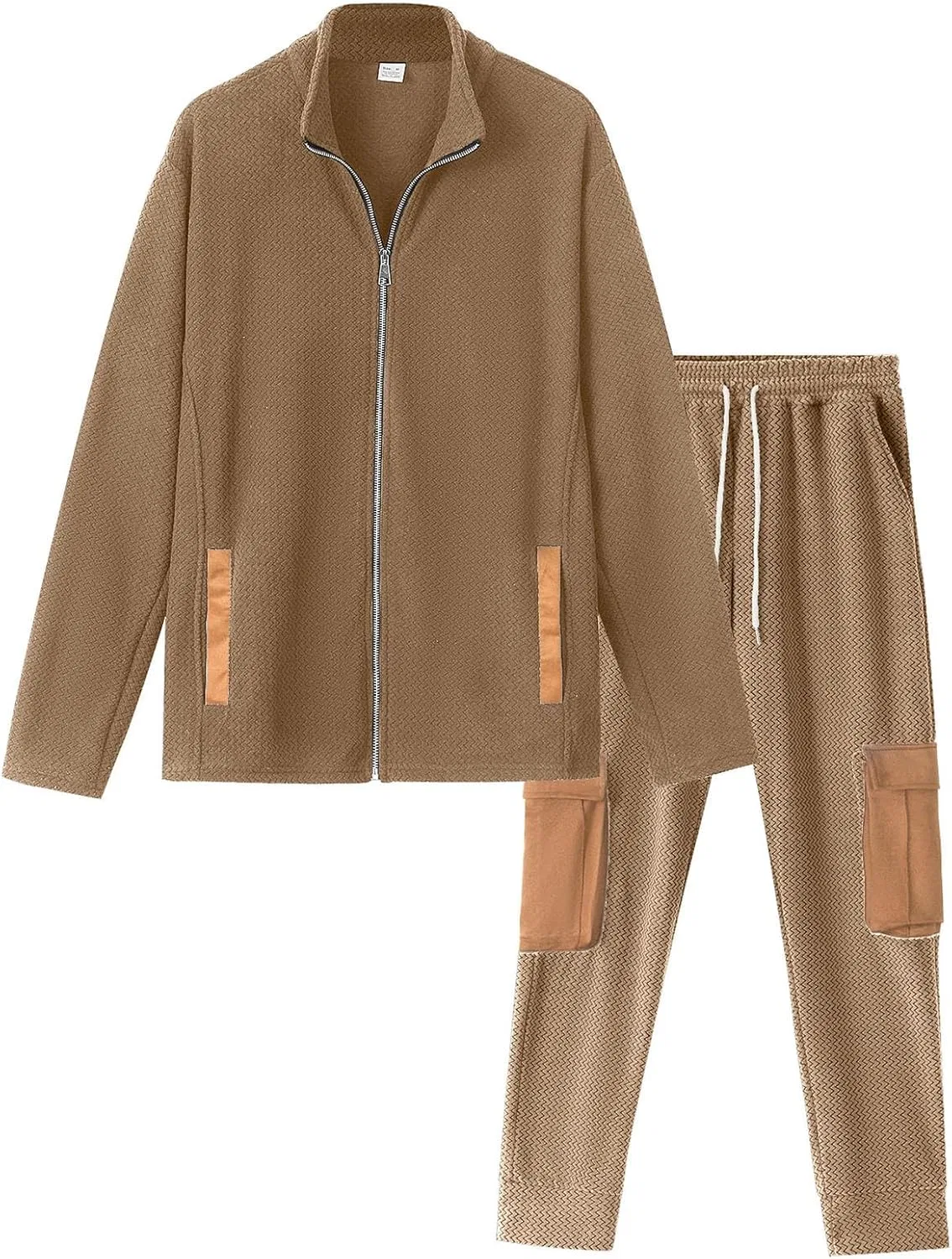Мужской спортивный костюм из 2 предметов с полной застежкой-молнией Khaki — фото 4