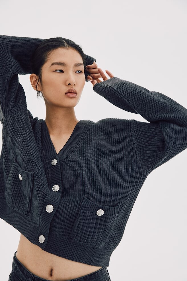 

Кардиган с карманами H&M, серый