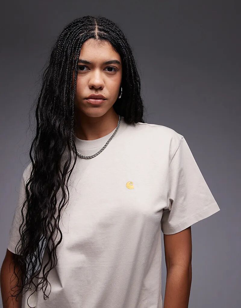 

Футболка Carhartt WIP Chase бежевого цвета