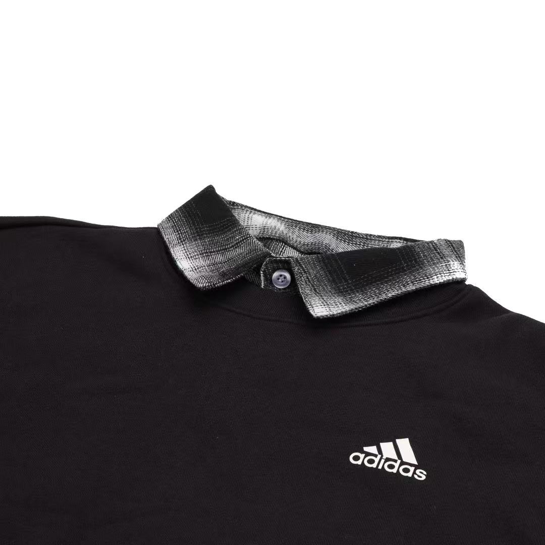 Adidas Толстовка Unisex Black с воротником-поло, утолщенная, Regular — фото 4