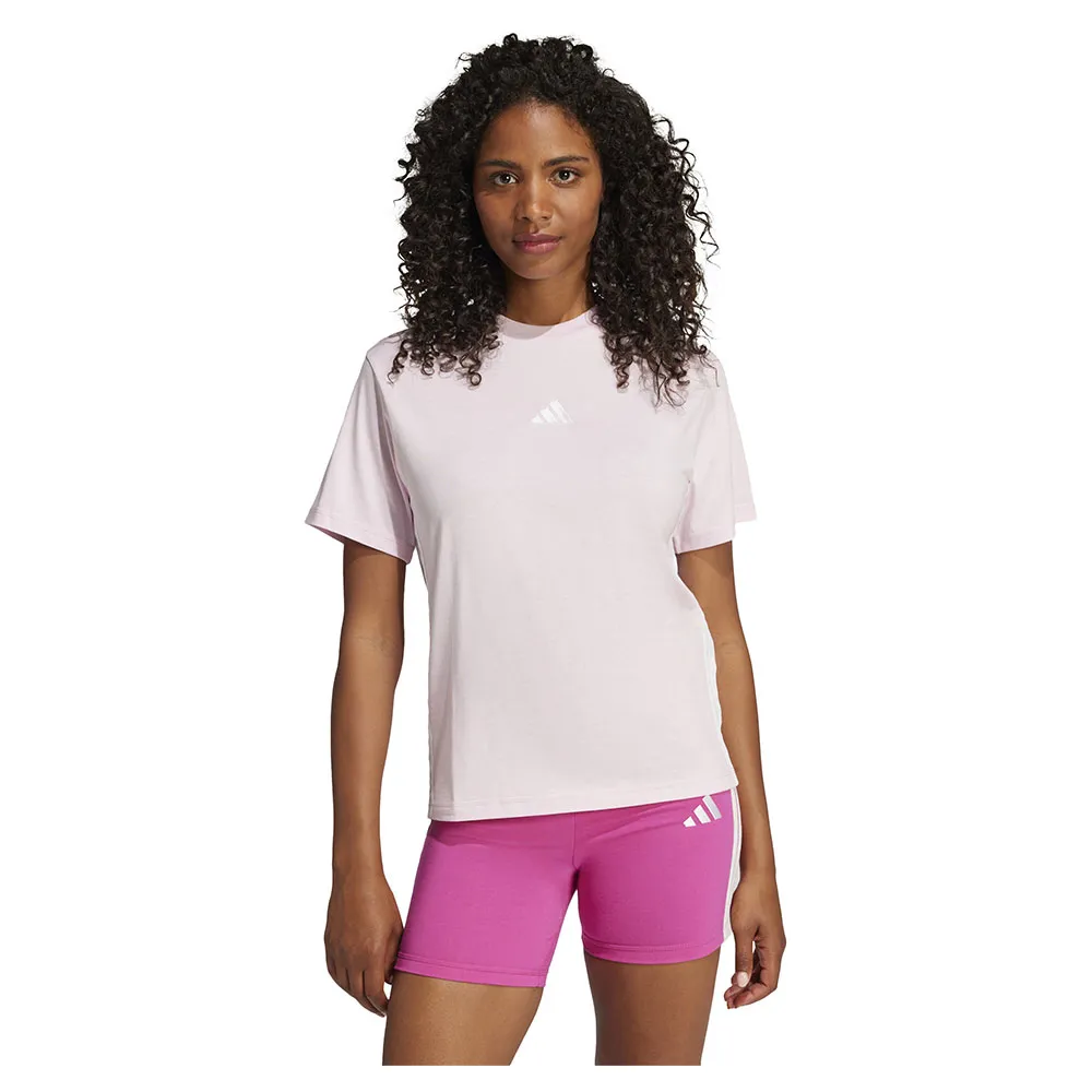 

Футболка adidas Essentials 3 Stripes Cotton Loose, розовый