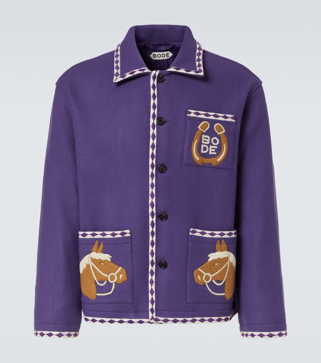 

Вышитая шерстяная куртка Bronco Bode, Purple White
