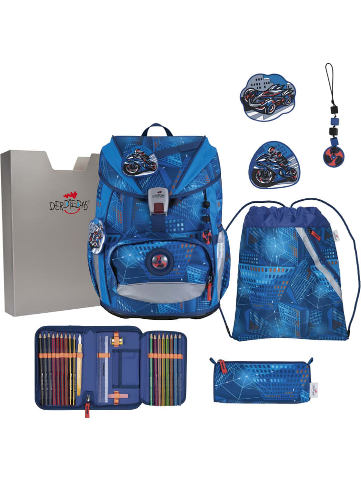 

Derdiedas 5-предметный школьный рюкзак ErgoFlex Light Turbo Speed синий