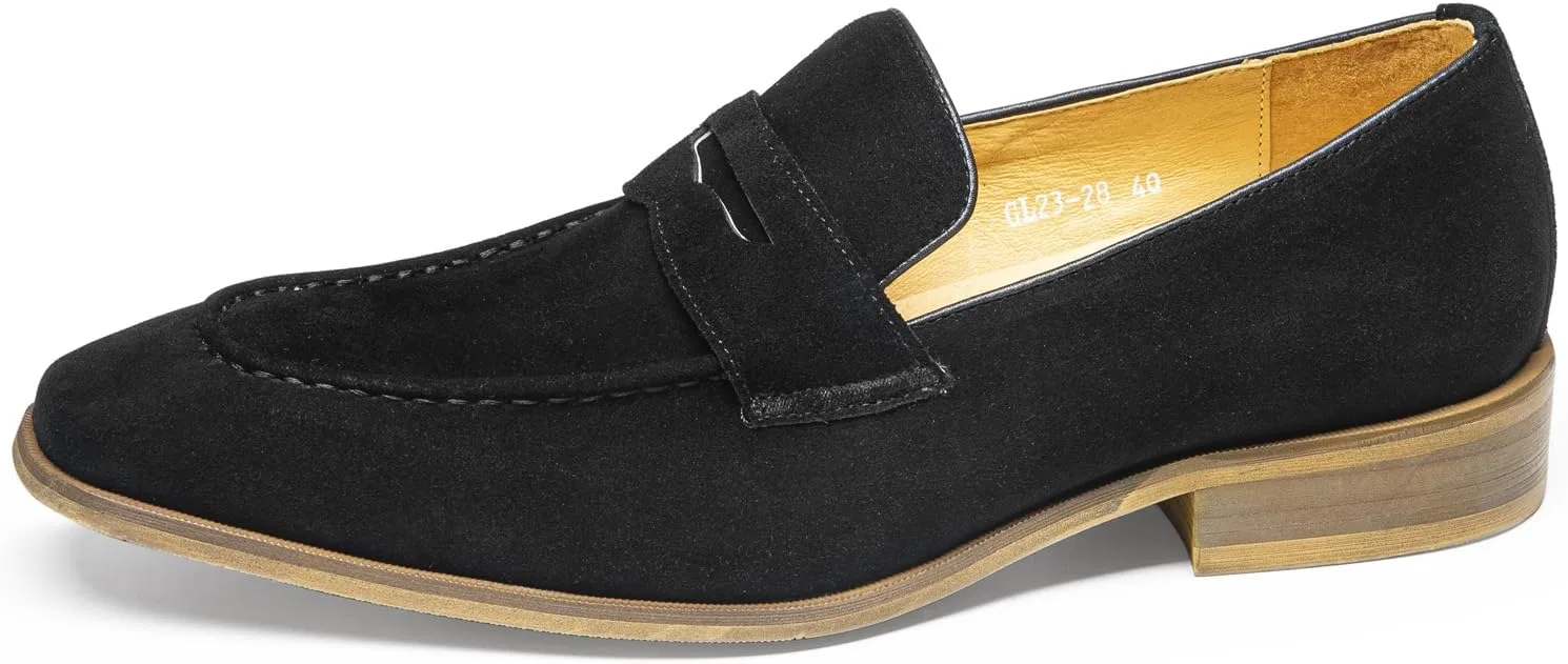 Лоферы формальные итальянская телячья кожа Signature Penny Loafers, Black(suede) FIAVOM