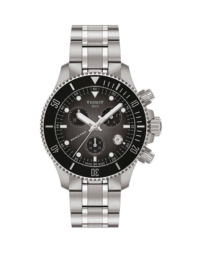 

Морские часы Seastar 1000 с кварцевым механизмом и хронографом, 38 мм Tissot, черный