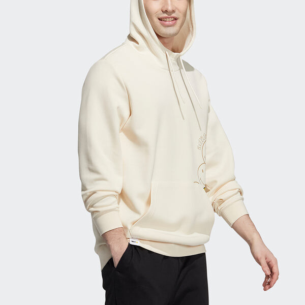 Толстовка Men's adidas neo x SMILEY Crossover U Csmly Sw Smiling Face Printing Pullover Sports Creamy White, цвет creamy — фото 4