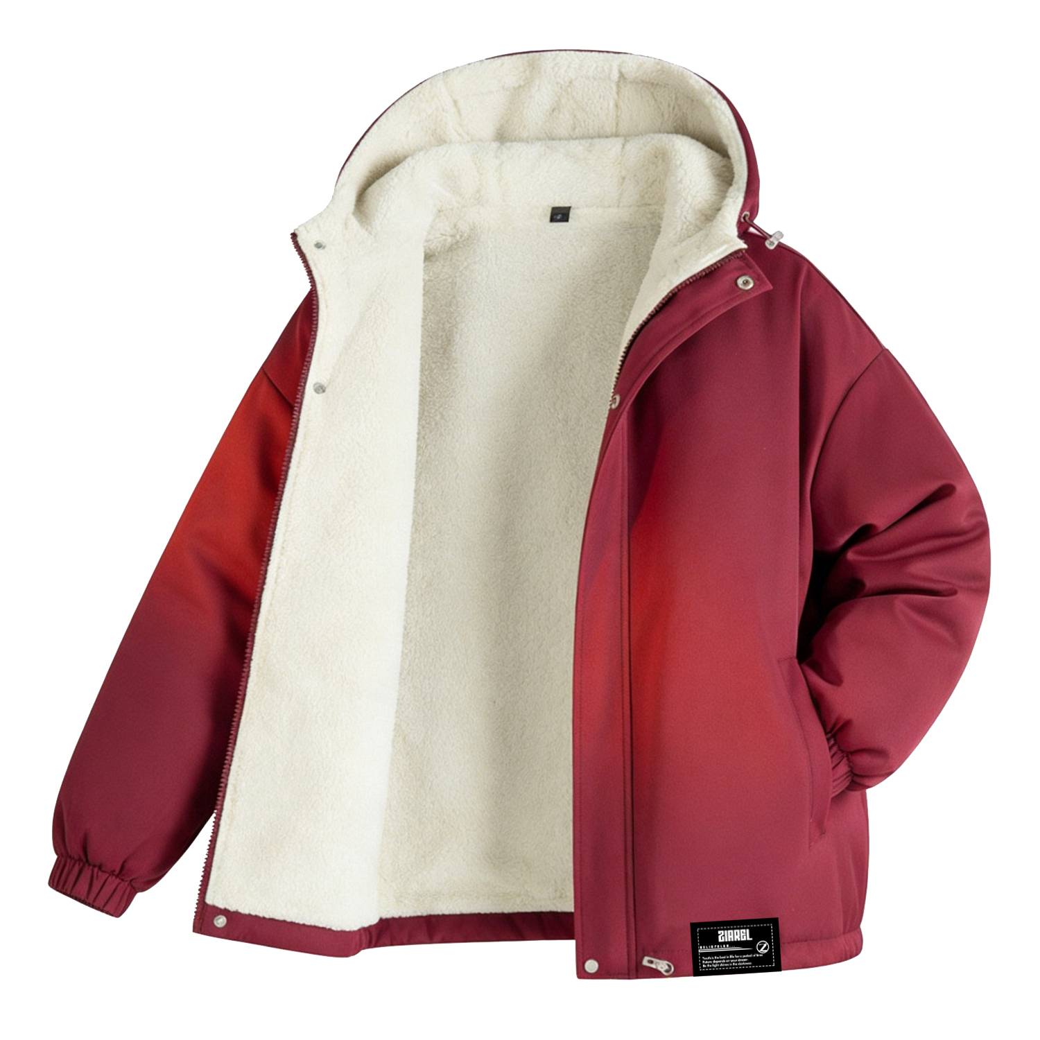 

Пуховик Unisex ZIAREL, burgundy (thickened and fleece-lined thermal)