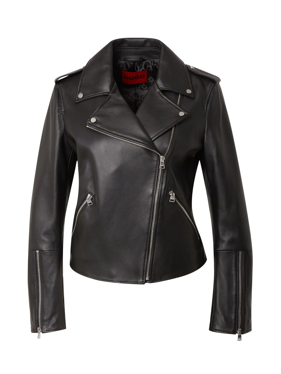 

Кожаная куртка HUGO Between-Season Jacket Lujana, черный