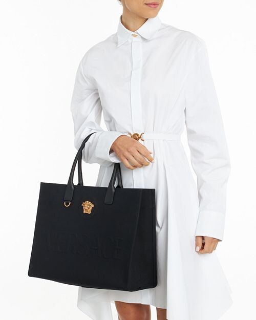 Холщовая большая сумка La Medusa Versace, цвет Black — фото 2