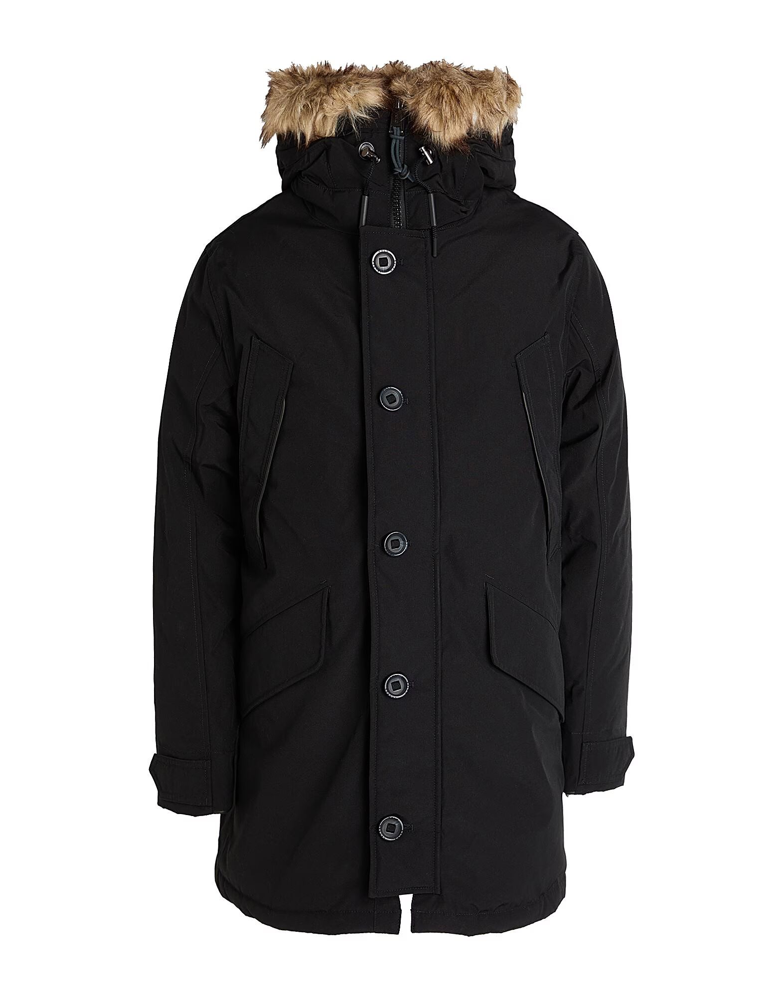 

Пуховик Faux-Fur-Trim Down Hooded Coat Polo Ralph Lauren, черный