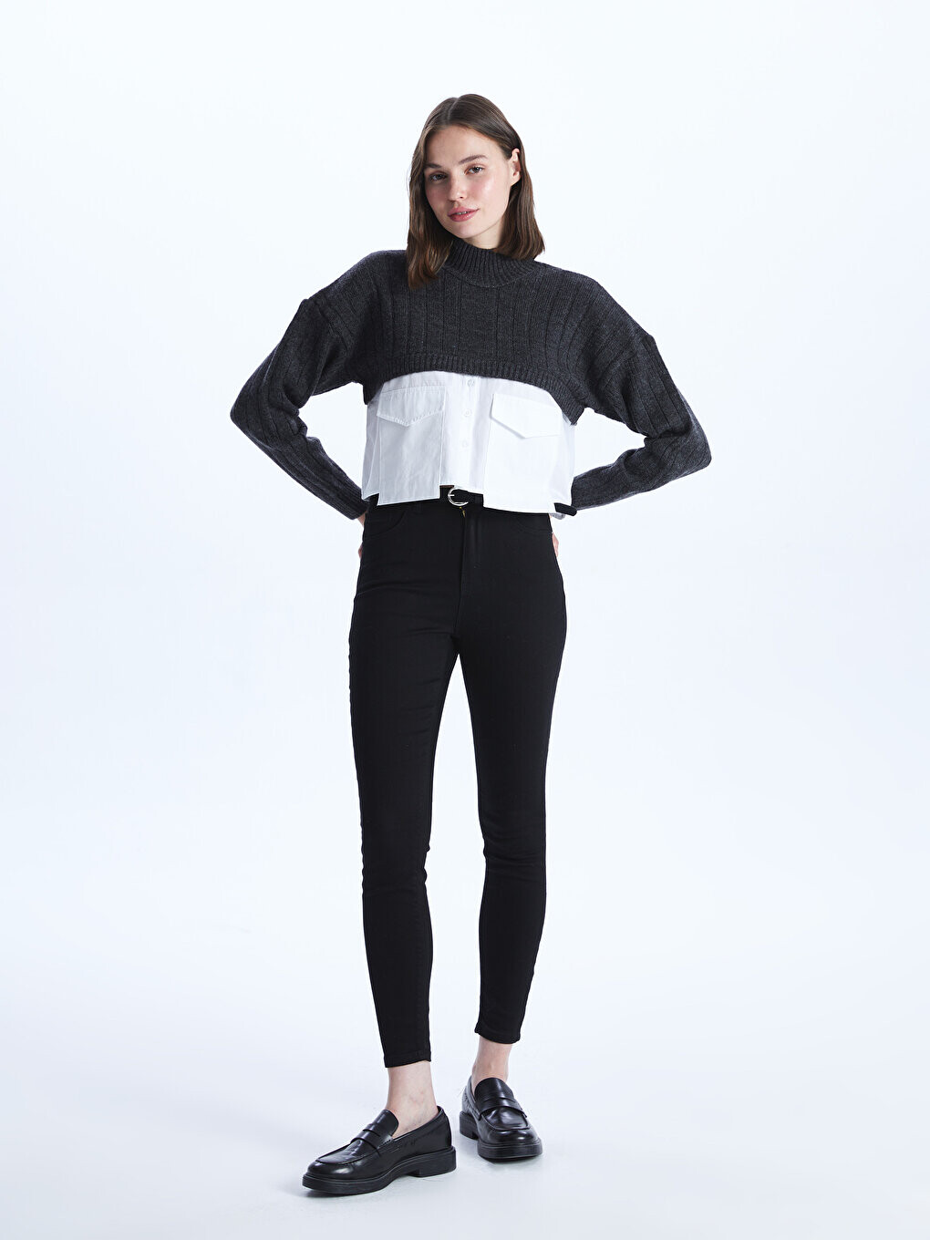 

Женские джинсовые брюки Super Skinny Fit с поясом LCW Jeans