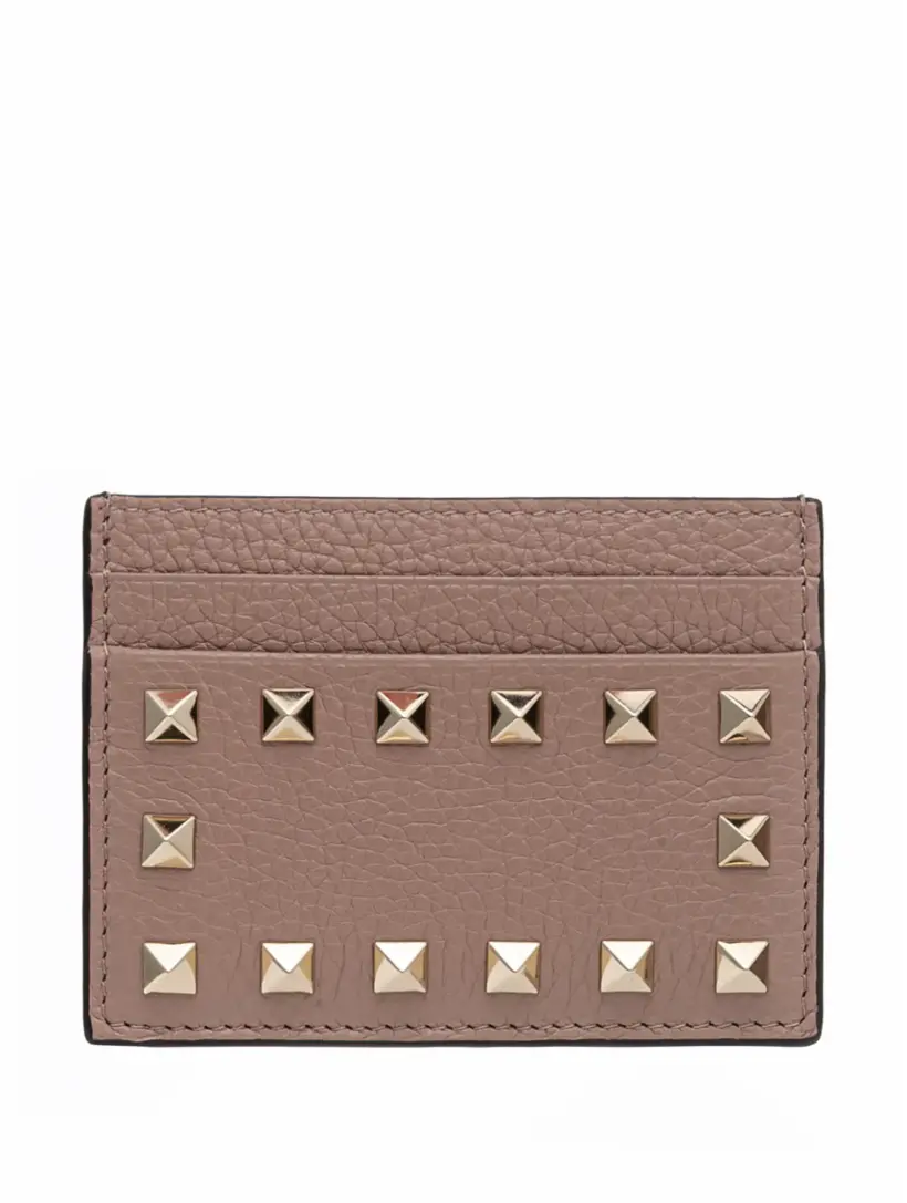 

Кожаная визитница Rockstud Valentino Garavani, бежевый