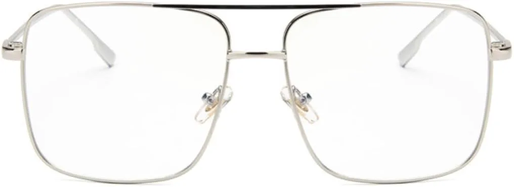 

Солнцезащитные очки ICARA Retro Oversized Square Polarized для женщин и мужчин, винтажные классические большие металлические солнцезащитные очки, Silver/Clear