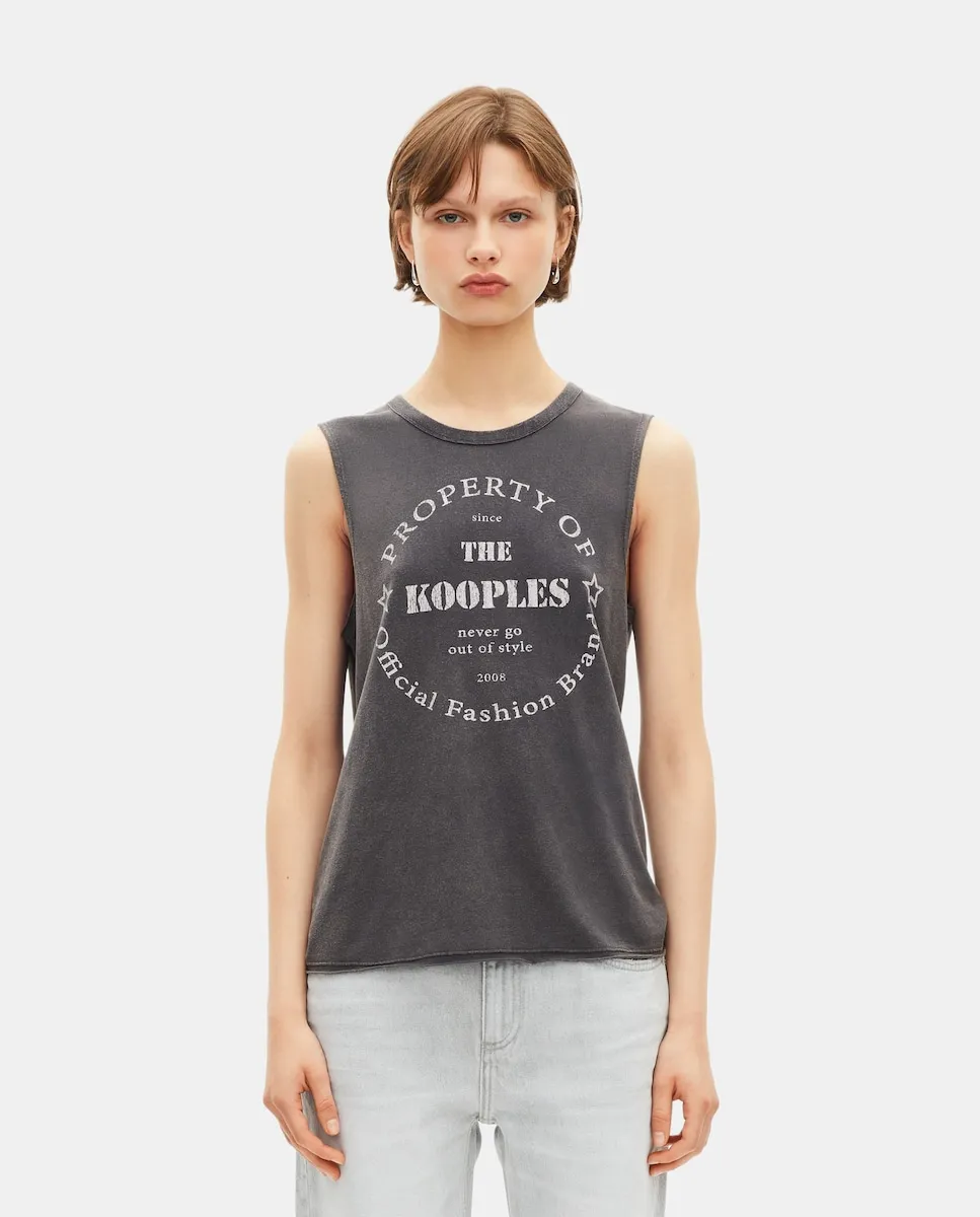 

Женская майка с принтом The Kooples, черный