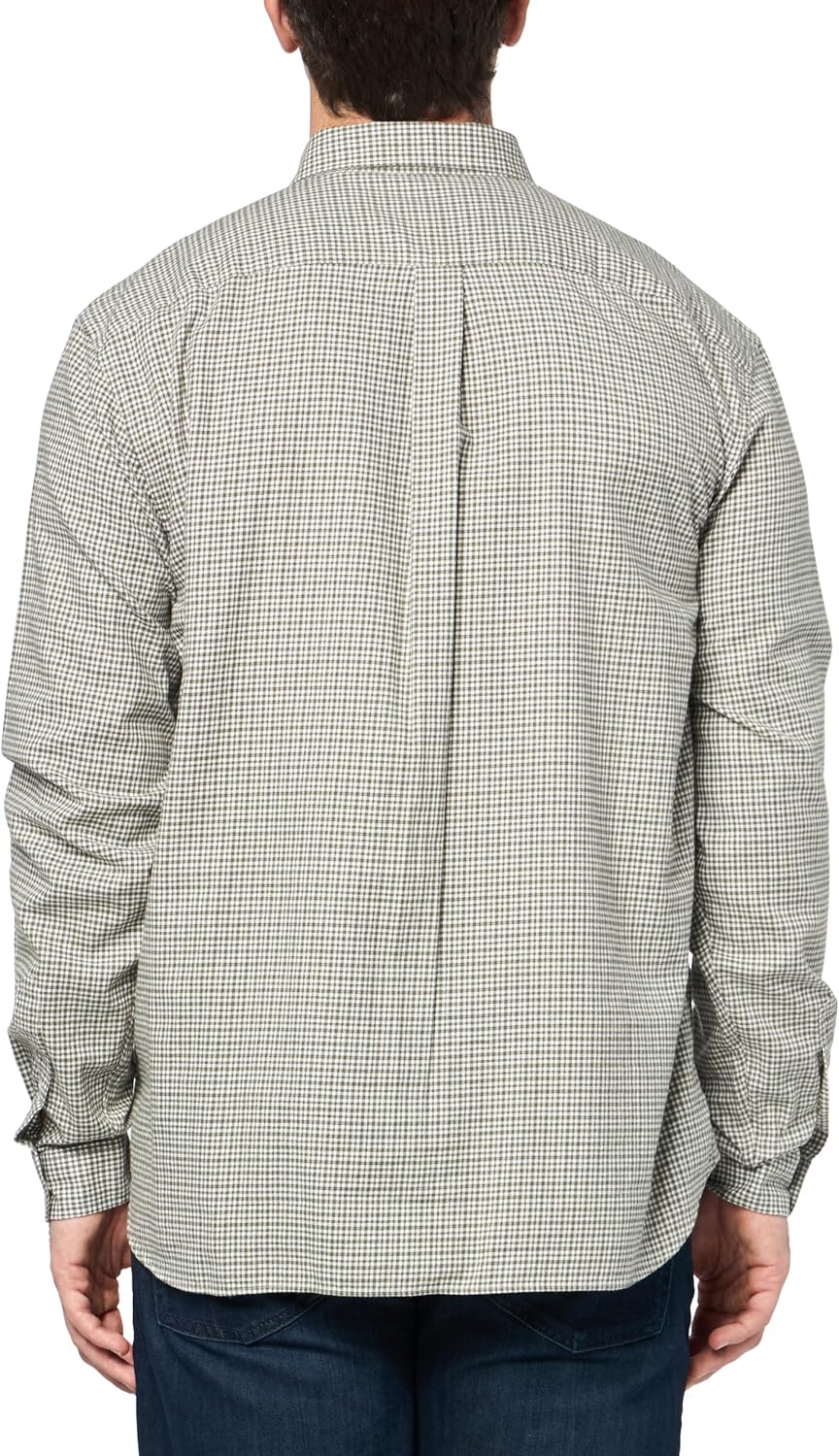 Lacoste мужская длинная рубашка в клетку Gingham на пуговицах, Khaki Popeline — фото 2