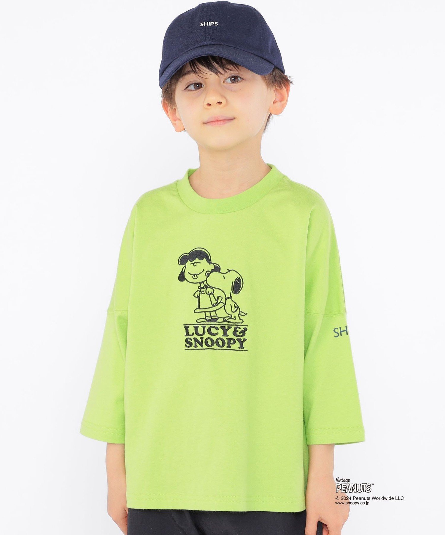 Детская футболка с рукавом 3/4 и изображением Снупи (рост 100-130 см) SHIPS KIDS, Light green — фото 4