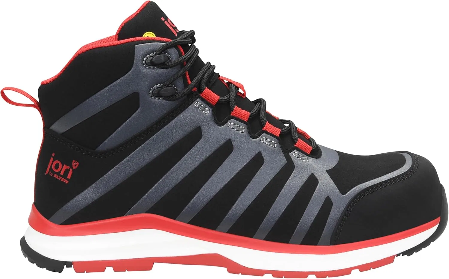 Защитная обувь ELTEN Jori jo_Rapid Black-red Mid ESD S3S, женская и мужская, текстиль, композитный защитный носок (легче стального), легкая, спортивная — фото 2