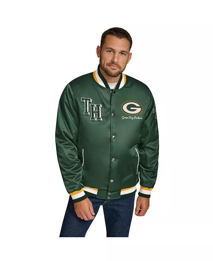 

Мужская зеленая куртка Green Bay Packers Dante на пуговицах из сатина Tommy Hilfiger