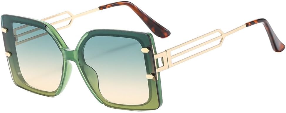 

Модные зеленые солнцезащитные очки для женщин и мужчин, роскошные ажурные солнцезащитные очки с градиентным переходом цвета и защитой от УФ-излучения UV400 TYUVIVO, Red Black