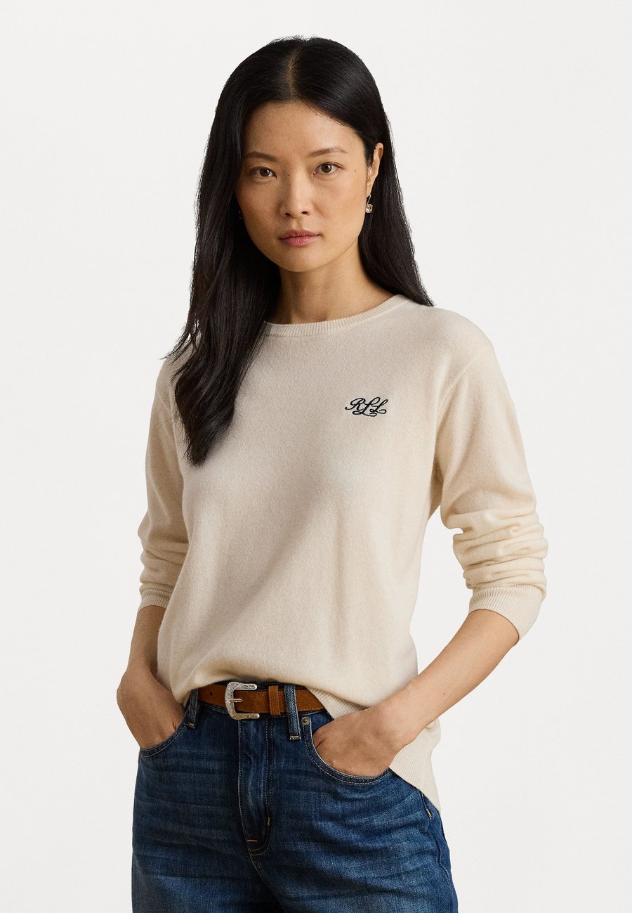 

Джемпер Lauren Ralph Lauren EMBROIDERED CASHMERE CREWNECK SWEATER, Mascarpone Cream/Off-White