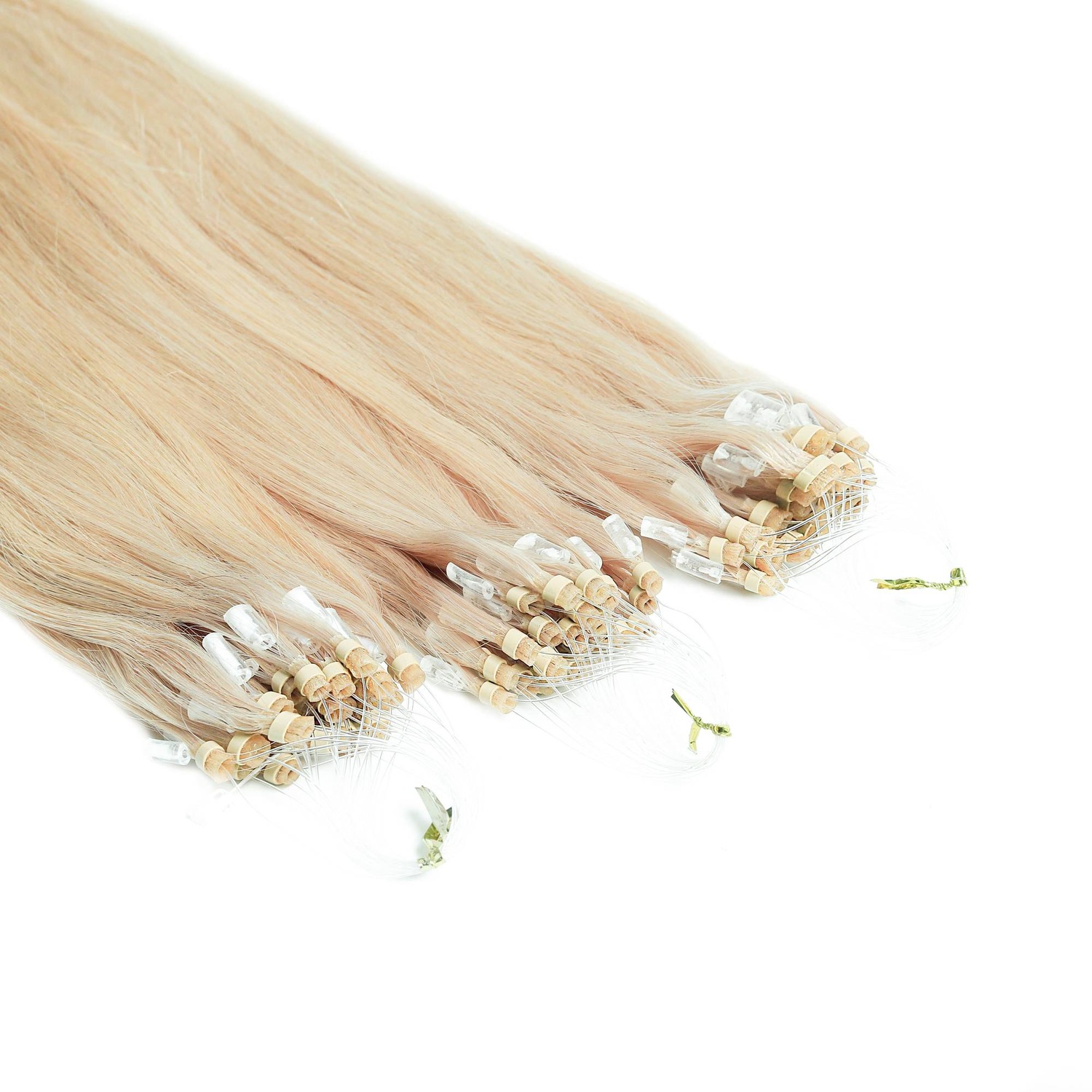 

Накладные волосы microring extensions echthaar #10/1 hell-lichtblond asch 1g Hair2Heart, 50cm, количество 25 шт.