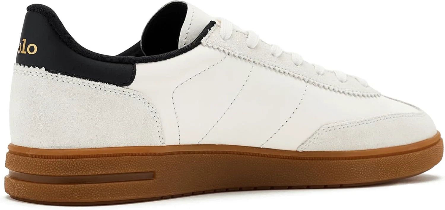 Мужские кроссовки Polo Ralph Lauren Bedford из кожи и замши, белый/черный — фото 3
