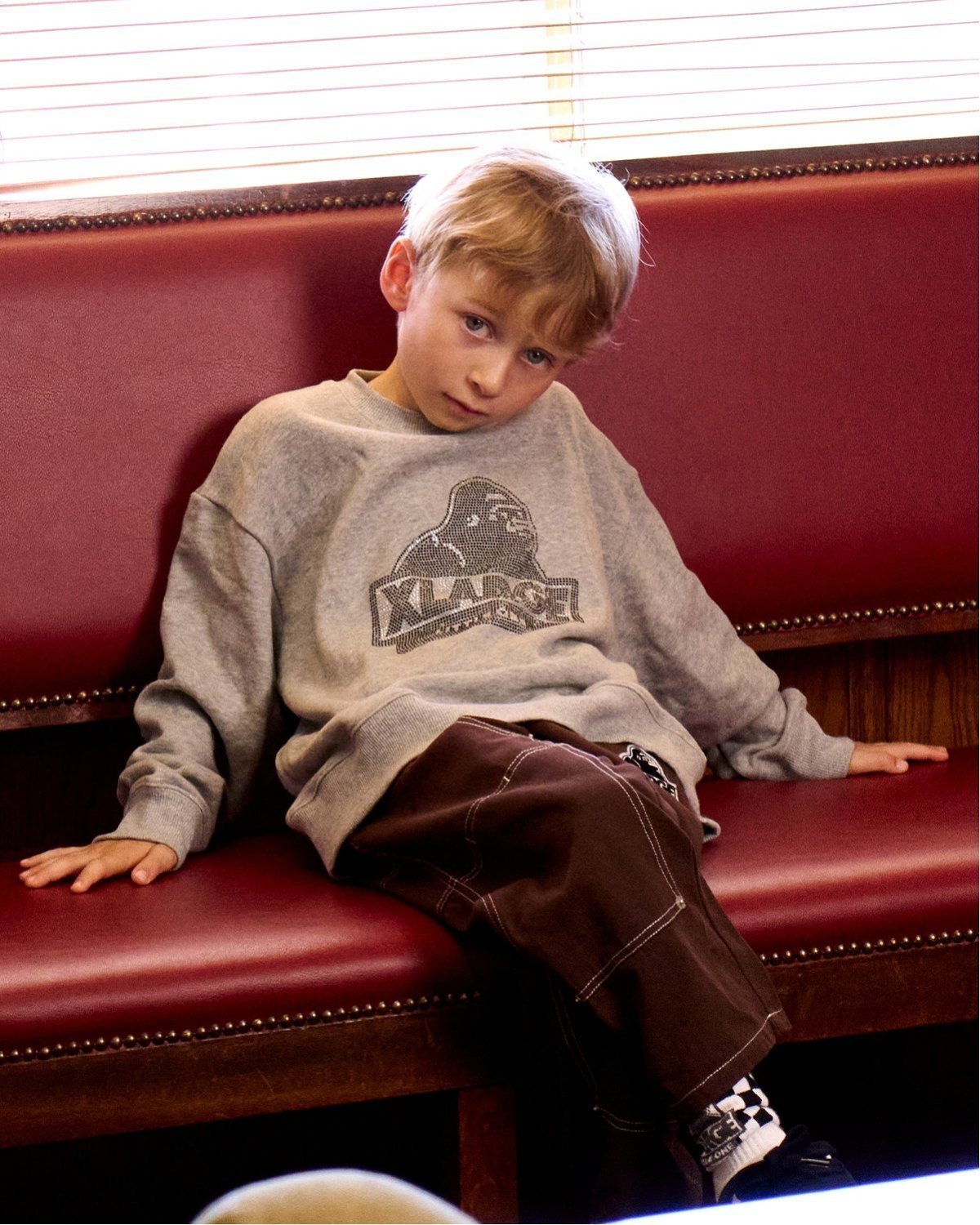 Толстовка Rhinestone OG XLARGE KIDS, Top Gray