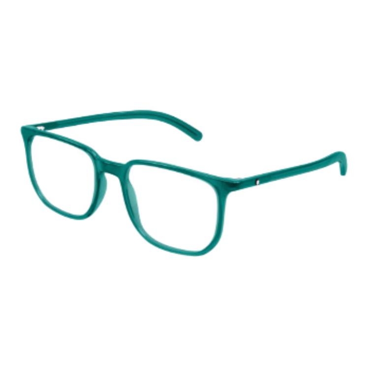 

MONTBLANC Ацетатная квадратная оправа для очков унисекс зелёная, Green