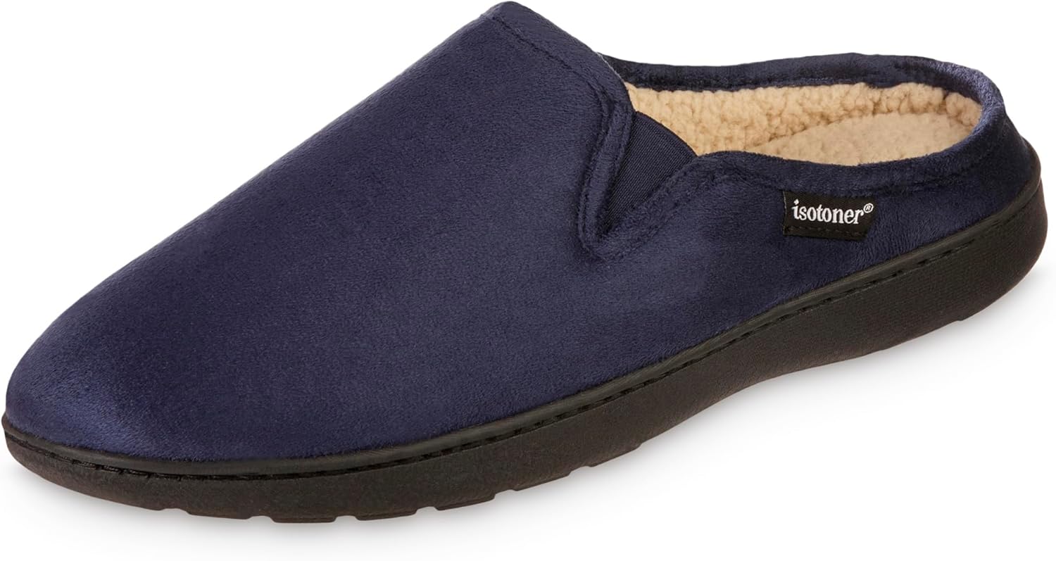 

Мужские тапочки Isotoner Indoor/Outdoor Vincent из микрозамши с мемори-фоамом, темно-синий