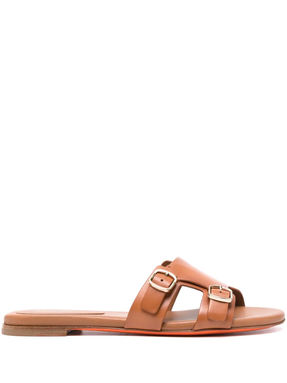 Босоножки с пряжками Santoni, коричневый