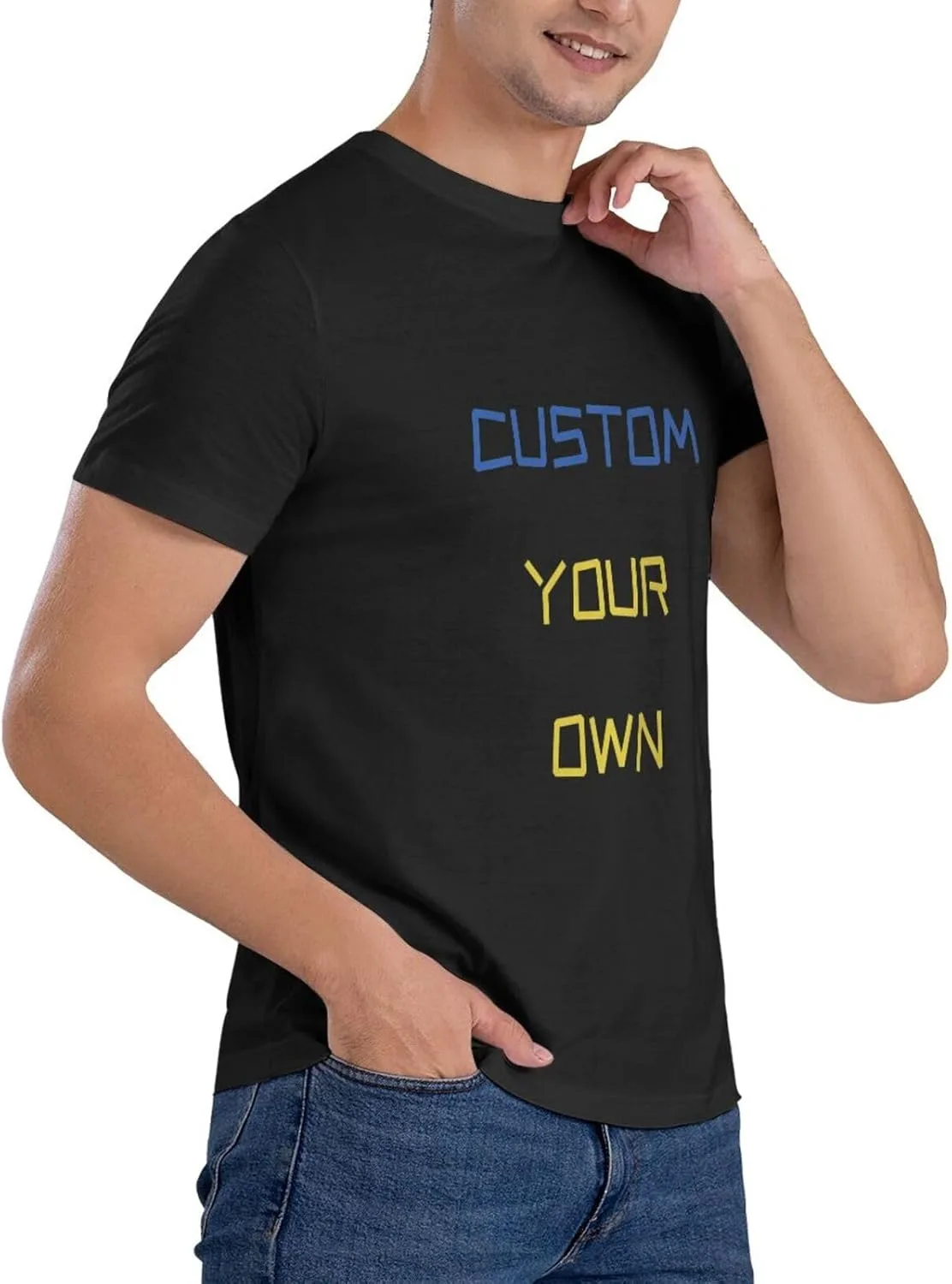 Футболка Customized с принтом спереди и сзади, Cotton, с фото и текстом — фото 3