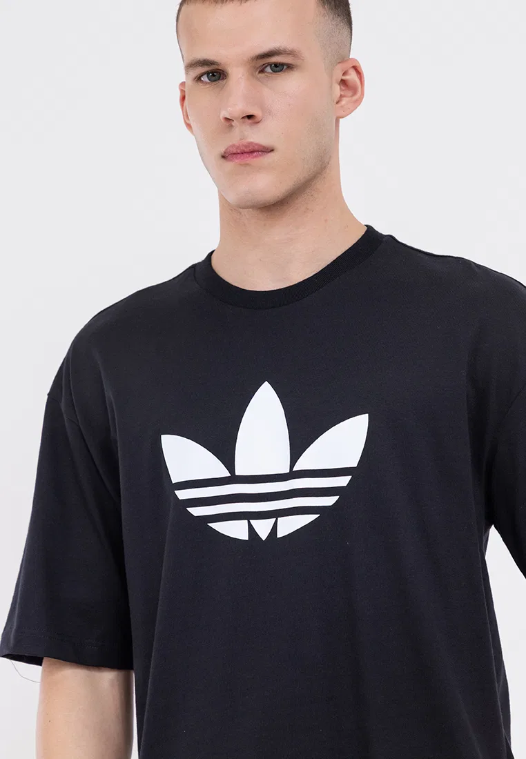 Футболка с коротким рукавом, Adicolor Trefoil, Adidas, белый/черный — фото 4