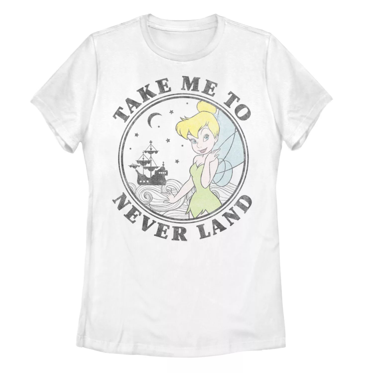 

Футболка Disney's Peter Pan Tinkerbell Juniors с рисунком Take Me To Never Land Licensed Character