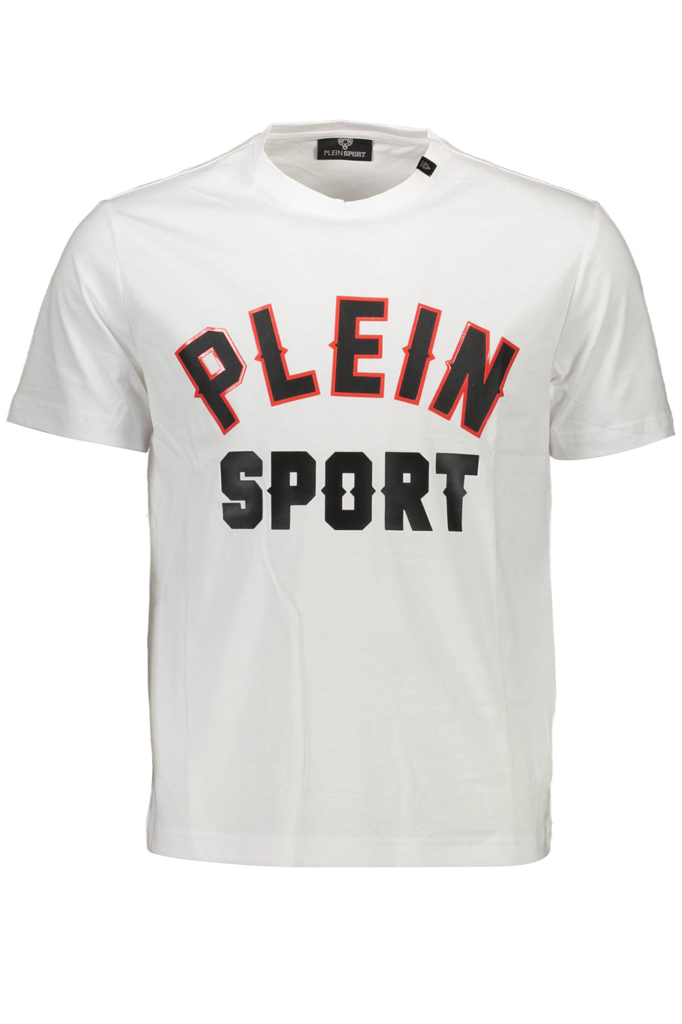 

Мужская футболка Plein Sport с V-вырезом и надписью, белый
