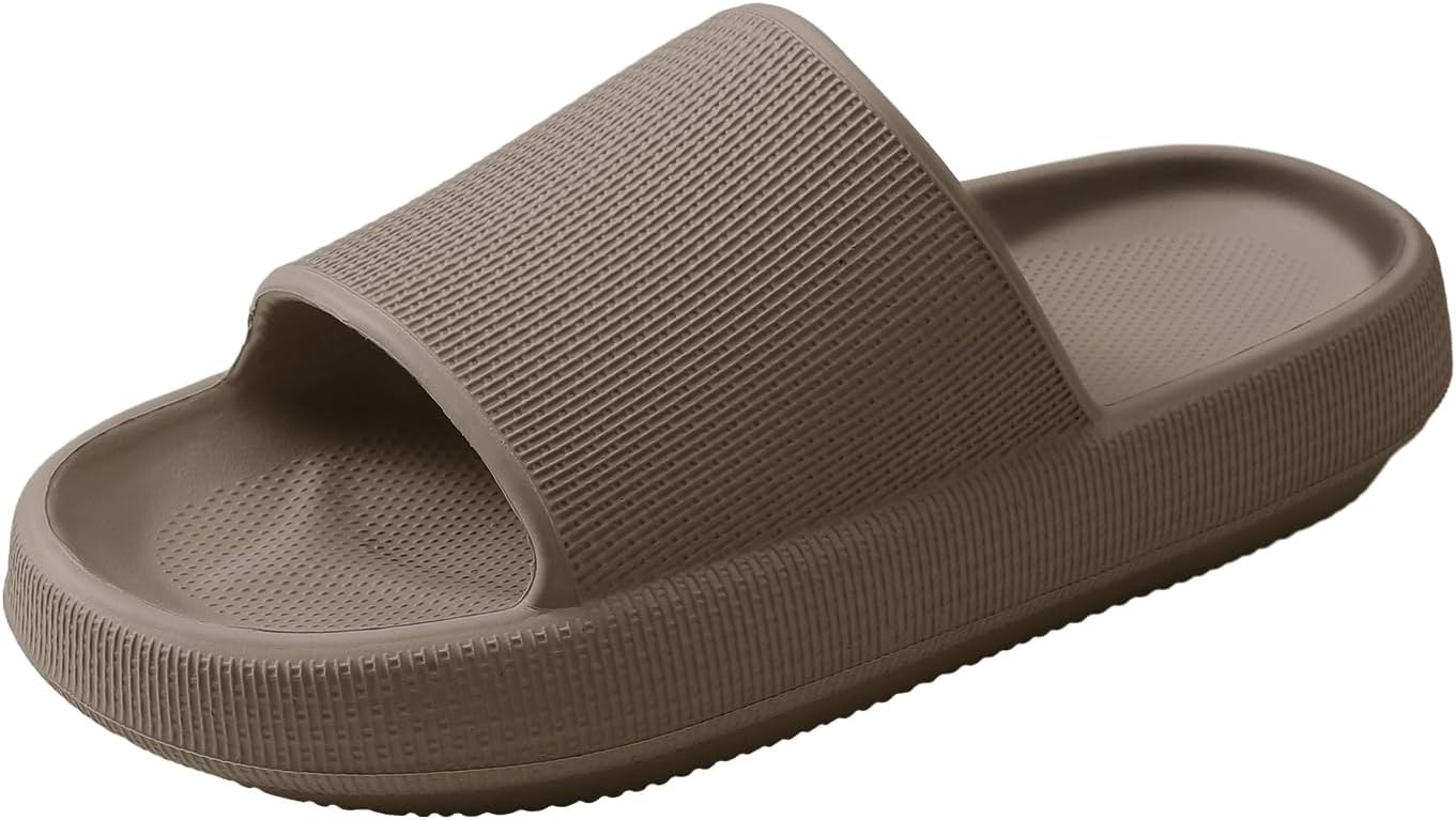 

Женские шлепанцы HUXMEYSON, мужские быстросохнущие шлепанцы, тапочки для душа с поддержкой свода стопы и амортизирующей подошвой, шоколадный