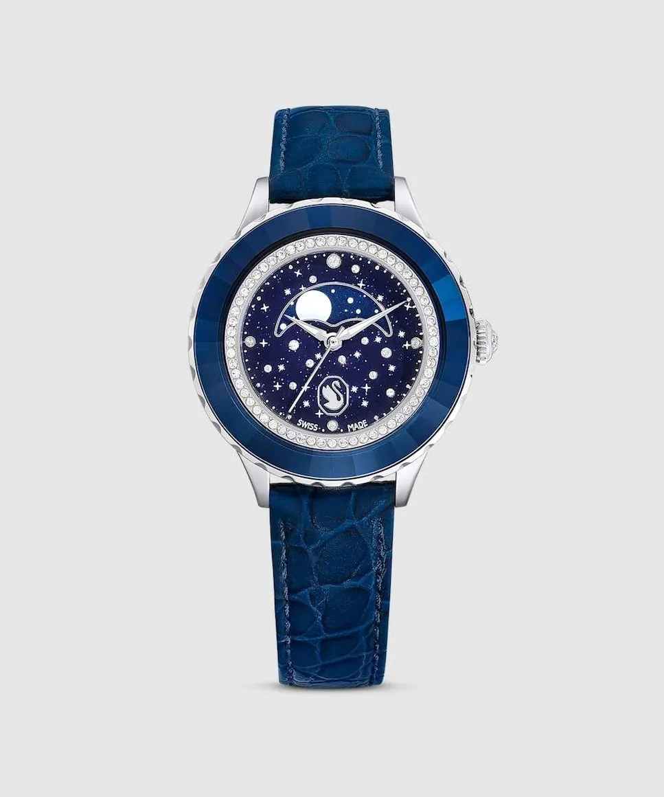 

Женские часы Octea Moon синего цвета Swarovski, синий