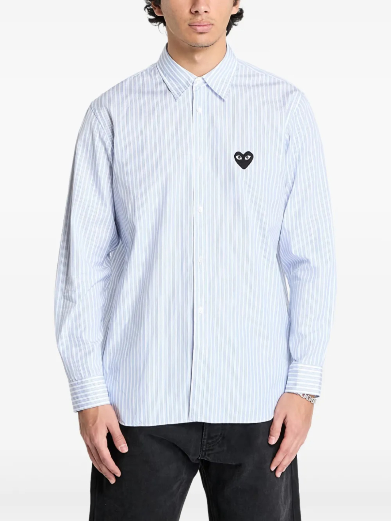 

Comme Des Garçons Play рубашка Black Heart Striped, синий