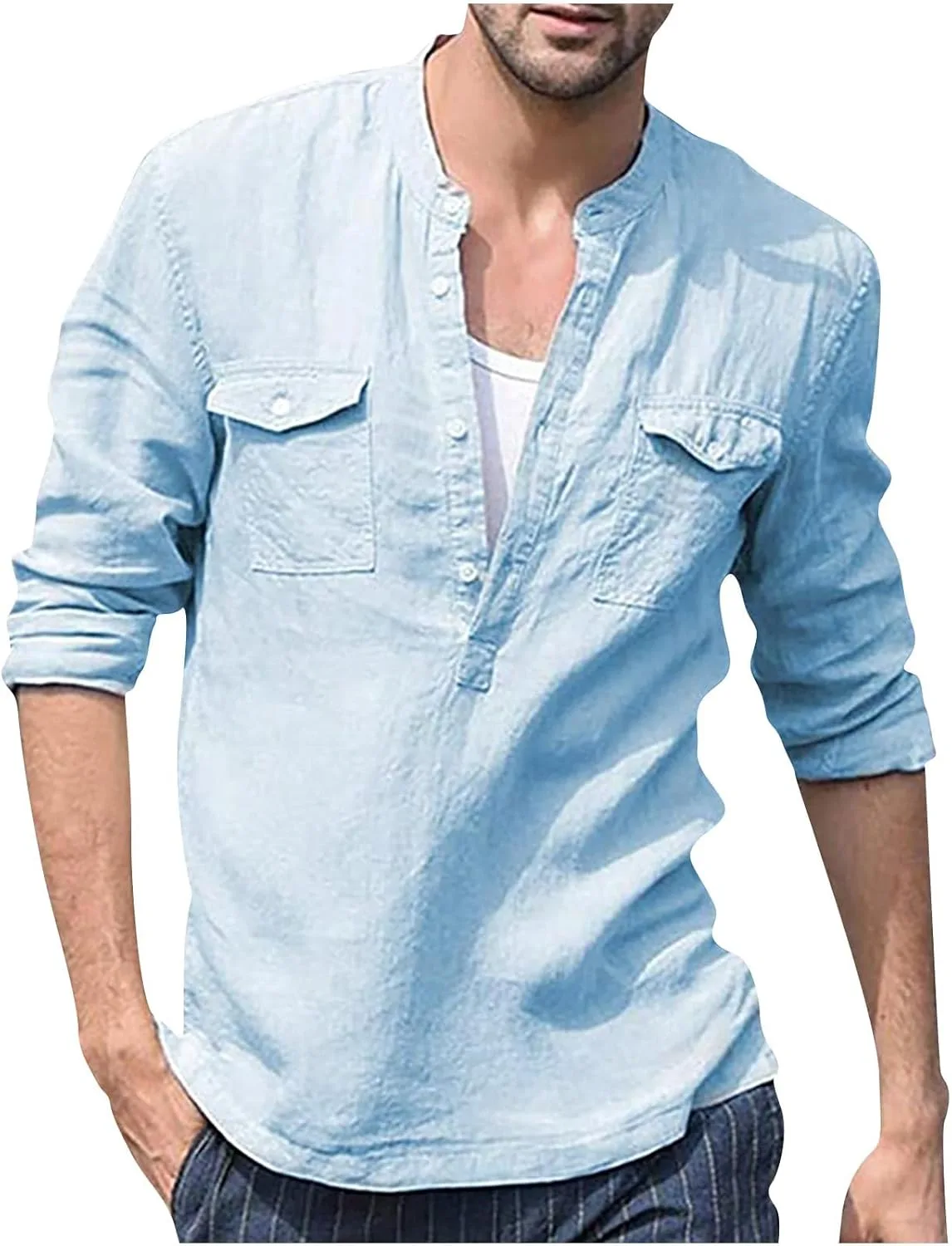 

Мужская футболка-поло с длинным рукавом и карманом