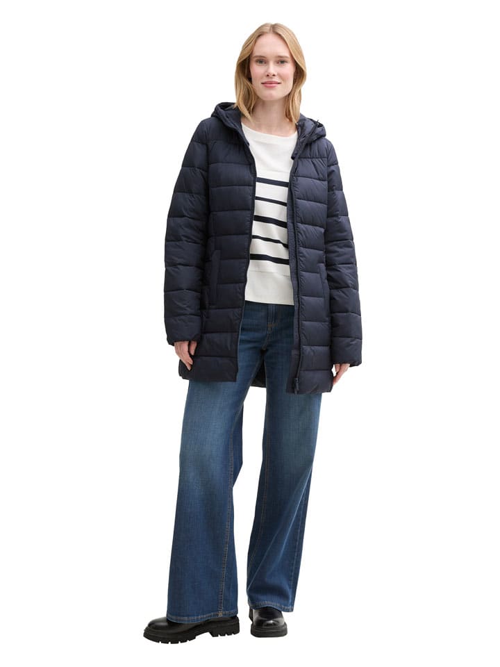 

Tom Tailor Стеганое пальто темно-синего цвета