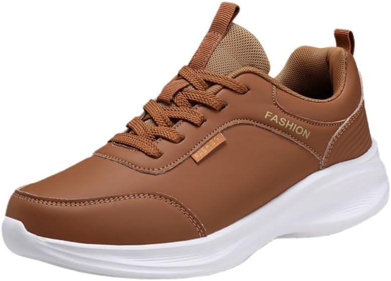 

Мужские стильные дышащие спортивные кроссовки, водонепроницаемые, противоскользящие, прочные, подходят для бега, повседневной носки и поездок, на шнуровке, для всех сезонов Fusecottc, светло-коричневый