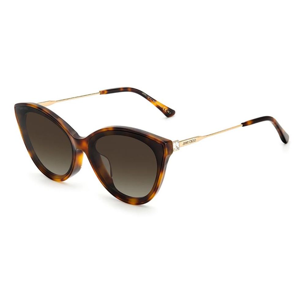 

Коричневые металлические солнцезащитные очки Jimmy Choo Eyewear